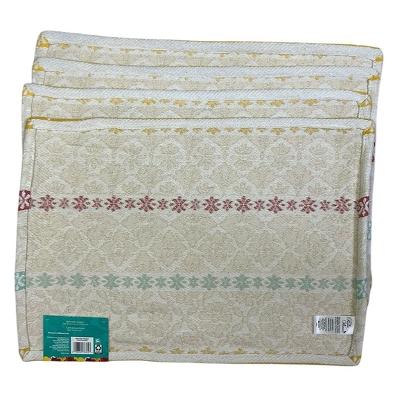 The Pioneer Woman Multi Stripe Fabric Placemats Farmhouse Rectangle 4 Piece Set - Picture 10 of 16